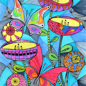 2. MOTYLE - rysunek, plakat. A4