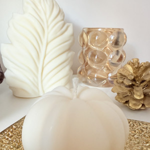 Zestaw świec sojowych dynia liść dekoracja jesień  prezent