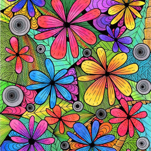 3. ZACZAROWANY OGRÓD - rysunek, plakat.