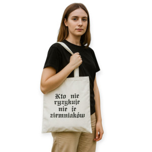 Torba bawełniana haftowana z cytatem z serialu 1670 „Kto nie ryzykuje…