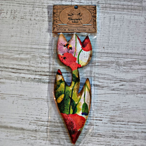 Drewniana zakładka do książki Tulipan  "maki"
