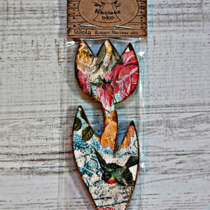 Drewniana zakładka do książki Tulipan  "vintage"