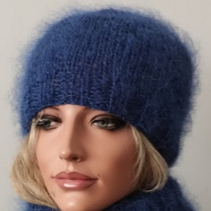 Ciepła moherowa w kolorze niebieskim