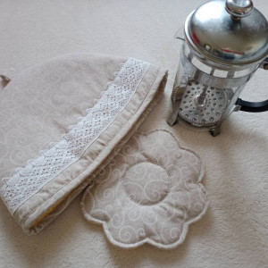 Ocieplacz na dzbanek, herbata, bawełna