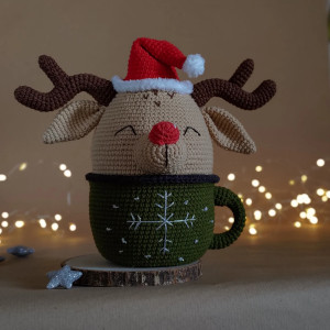 Ozdoba świąteczna Jeleń w kubku, Dekoracja na Boże Narodzenie