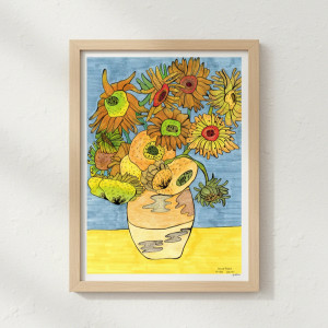 6. SŁONECZNIKI ZEN - rysunek, plakat.