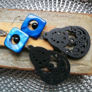  kolczyki długie lekkie muszle etno