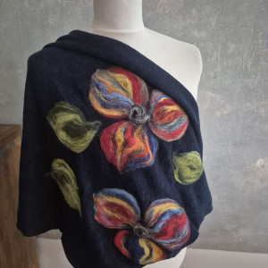 Komin wełniany merino granat ostatnio 01