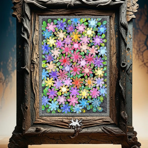 7. STRASZNE STOKROTKI - rysunek, plakat.