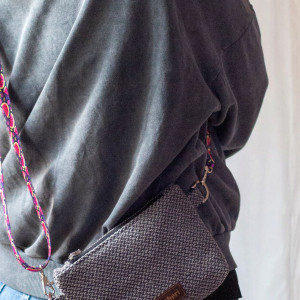 Mini torebka nerka z szarej plecionki