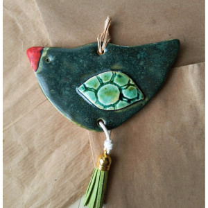 Zielony ptaszek z chwostem