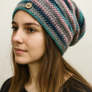 Kolorowa czapka jesienno-zimowa uniwersalna unisex