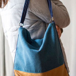 Turkusowo-miodowa boho bag