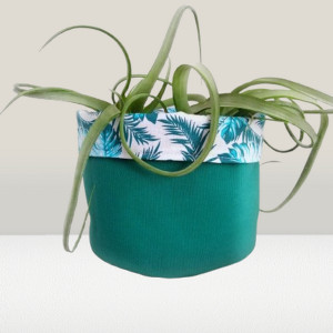 Koszyk ,worek ,osłonka doniczki 15x14cm turkus.