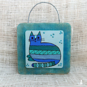 Obrazek na drewnie - Striped Cat