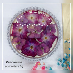 Talerzyk na biżuterię taca z prawdziwymi kwiatami  hortensje 4