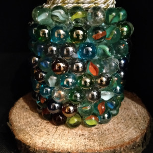 Szklany lampion "Poleciałam w kulki"