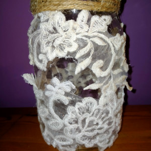 Szklany lampion dekoracyjny z koronką nr.1