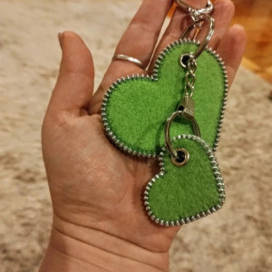 Brelok serce podwójne zieleń