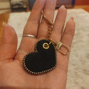 Brelok serce mini czarne