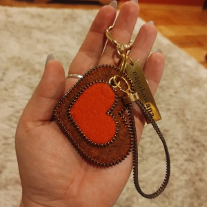 Brelok serce dwustronne jesienny