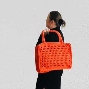 Torba na ramię, torebka do ręki ,pomarańczowa.