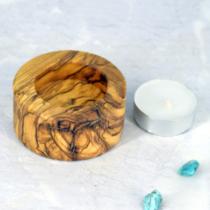 Świecznik tealight 6,5 cm drewno oliwne