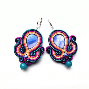 Autumn Sky  kolczyki sutaszowe