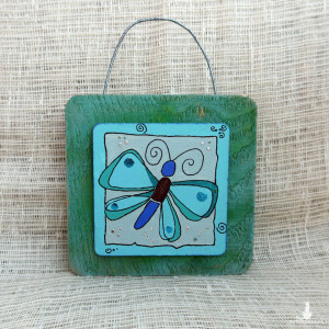 Obrazek na drewnie - Niebieski Motyl