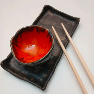 zestaw do sushi ręcznie robiony japońska ceramika japandi wabi sabi