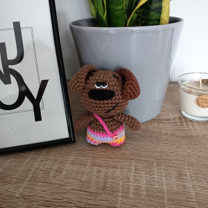 Brązowy piesek brelok zawieszka z długimi uszami