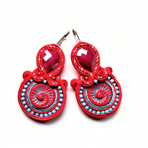 Bloody  kolczyki sutaszowe