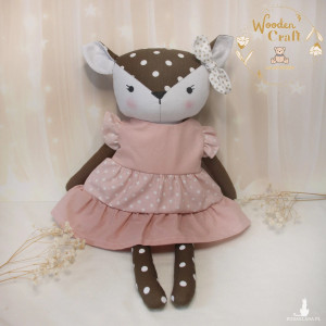 Sarenka Nina przytulanka w różowej sukieneczce w kwiatuszki