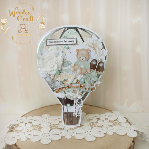 Kartka balonik, prezent na roczek narodziny chrzest "Little One" GOTOWA