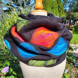 Komin wełniany merino czarny