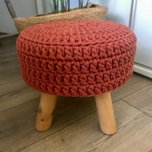 Pokrowiec na stołek,taboret, 30x10cm ceglany.