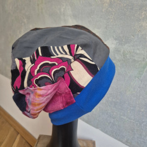 Czapka patchwork wzorek smerfetka