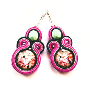 Rose Garden  kolczyki sutaszowe