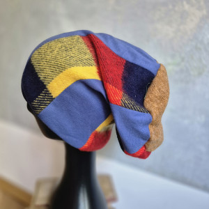 Czapka kratka wzorek smerfetka