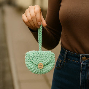 Torebka kosmetyczka etui na drobiazgi "Oreo" miętowa