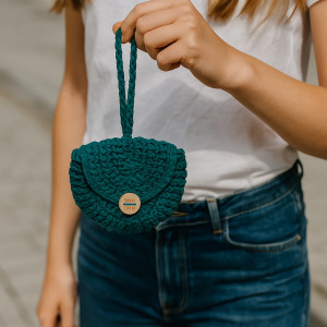 Torebka kosmetyczka etui na drobiazgi "Oreo" szmaragdowa