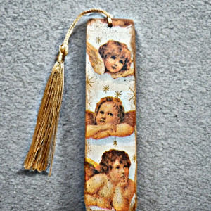 Drewniana zakładka do książki "Aniołki"