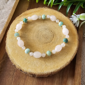 Bransoletka  Kwarc różowy - Amazonit