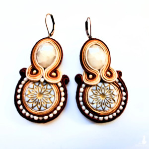 Gold Star  kolczyki sutaszowe