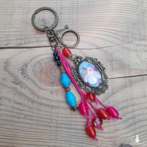 Brelok do kluczy w stylu boho z kaboszonem - Floral Bloom