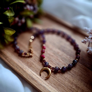 Choker Ametystowy Księżyc
