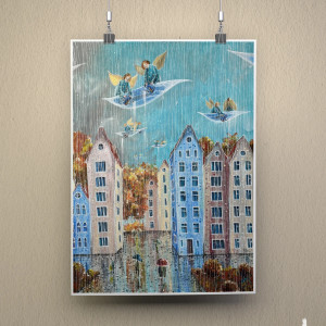 Plakat "Deszczowy dzień" 50x70 cm
