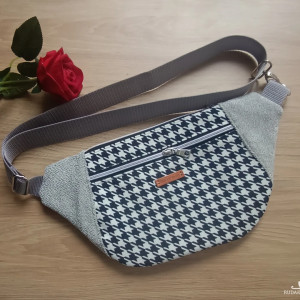 Nerka płaska szara w pepitkę Tori