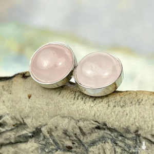 Srebrne sztyfty z kwarcem różowym d193