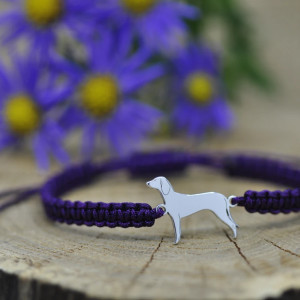 Gończy polski - bransoletka z psem, srebro 925